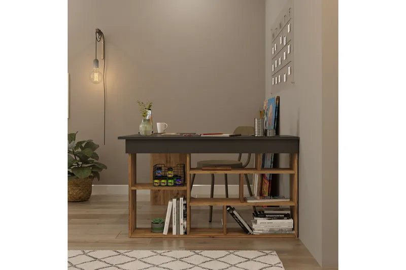 Dalran Skrivbord 129 cm - Natur/Svart - Möbler - Bord & matgrupp - Kontorsbord - Skrivbord