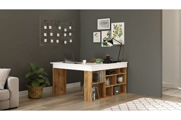 Dalran Skrivbord 129 cm - Natur/Vit - Möbler - Bord & matgrupp - Kontorsbord - Skrivbord