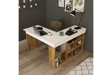 Dalran Skrivbord 129 cm - Natur/Vit - Möbler - Bord & matgrupp - Kontorsbord - Skrivbord