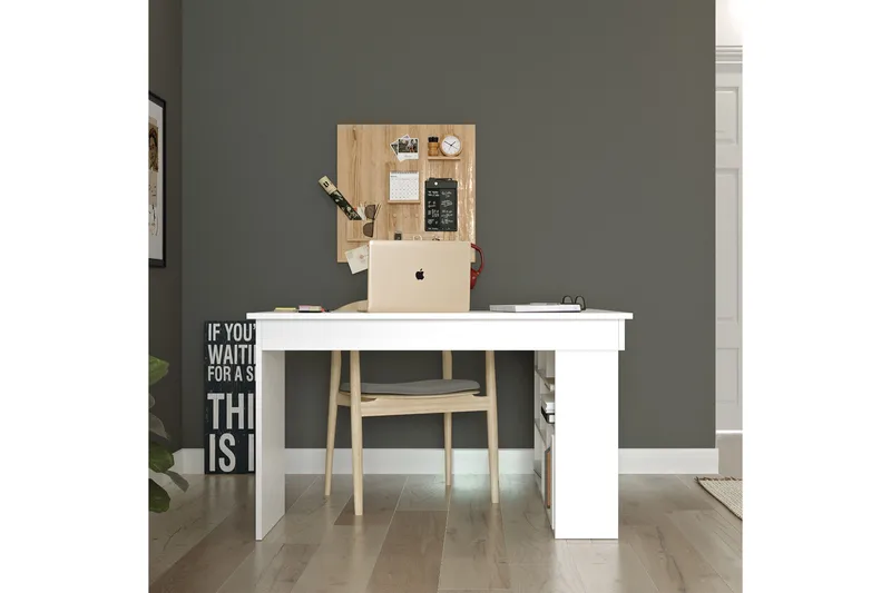 Dalran Skrivbord 129 cm - Vit - Möbler - Bord & matgrupp - Kontorsbord - Skrivbord