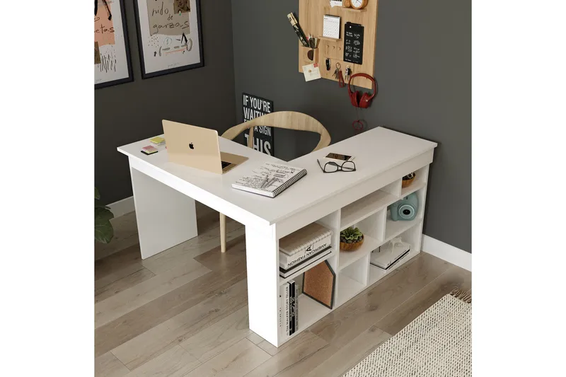 Dalran Skrivbord 129 cm - Vit - Möbler - Bord & matgrupp - Kontorsbord - Skrivbord