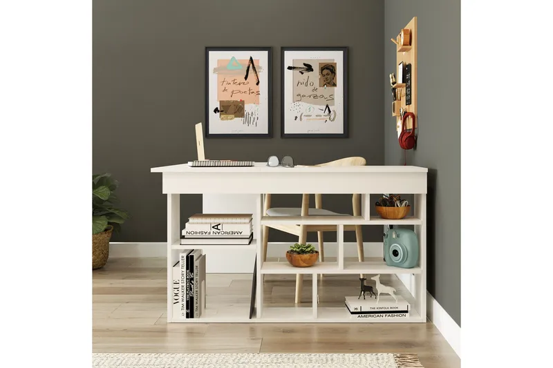 Dalran Skrivbord 129 cm - Vit - Möbler - Bord & matgrupp - Kontorsbord - Skrivbord