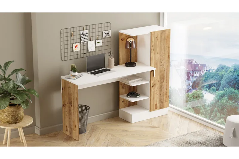 Dalran Skrivbord 152 cm - Natur/Vit - Möbler - Bord & matgrupp - Kontorsbord - Skrivbord