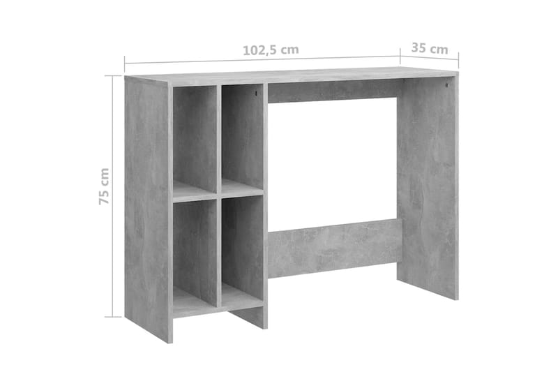 Datorbord betonggrå 102,5x35x75 cm spånskiva - Grå - Skrivbord - Datorbord