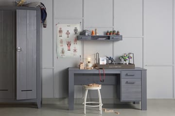 Datorbord Mitchell 141 cm med Förvaring Låda + Skåp - Stålgrå - Möbler - Bord & matgrupp - Kontorsbord - Skrivbord