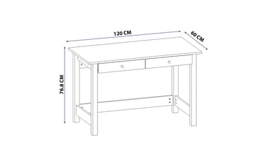 Skrivbord Djarhint 120x60 cm Vit - Hanah Home - Möbler - Bord & matgrupp - Kontorsbord - Skrivbord