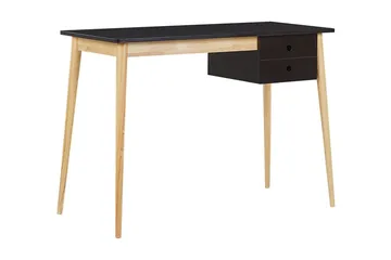 Ebeme Skrivbord 106 cm med Förvaring 2 Lådor - Svart/Ljusbrun - Möbler - Bord & matgrupp - Kontorsbord - Skrivbord
