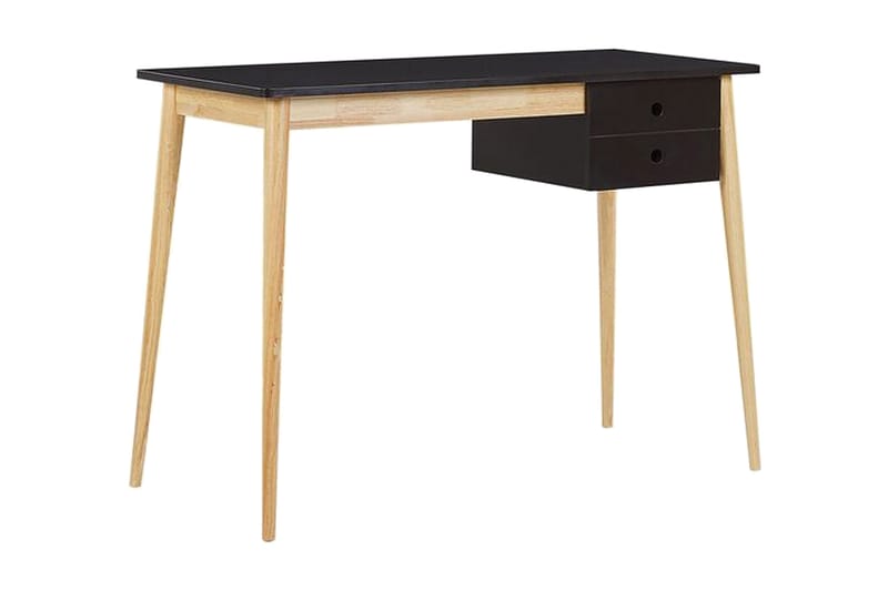 Ebeme Skrivbord 106 cm med Förvaring 2 Lådor - Svart/Ljusbrun - Möbler - Bord & matgrupp - Kontorsbord - Skrivbord