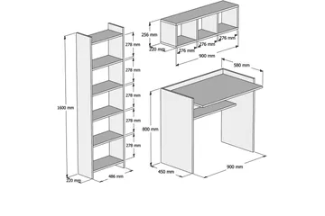 Edging Kontorsmöbelset 90 cm - Vit - Möbler - Bord & matgrupp - Kontorsbord - Skrivbord