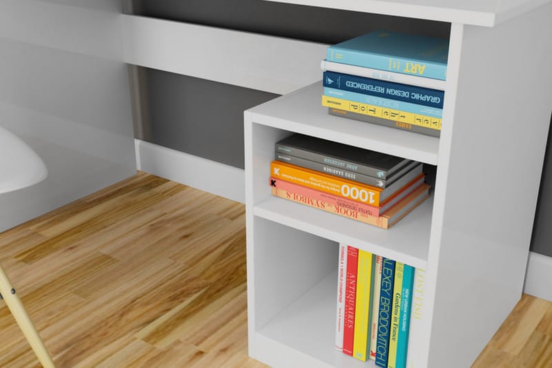 Elegancia Skrivbord 120 cm med Förvaring 2 Hyllor - Vit - Möbler - Bord & matgrupp - Kontorsbord - Skrivbord