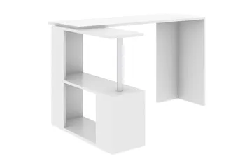 Elegancia Skrivbord 130 cm med Förvaring Hyllor L-form - Vit - Möbler - Bord & matgrupp - Kontorsbord - Skrivbord - Hörnskrivbord