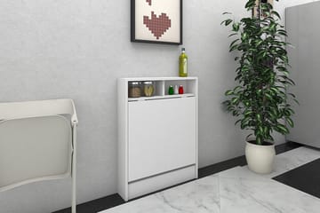 Elegancia Väggskrivbord 70 cm med Förvaring Hylla Utfällbart - Vit - Möbler - Bord & matgrupp - Kontorsbord - Skrivbord