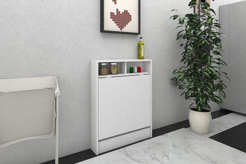 Elegancia Väggskrivbord 70 cm med Förvaring Hylla Utfällbart - Vit - Möbler - Bord & matgrupp - Kontorsbord - Skrivbord