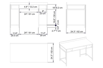 Fagersanna Skrivbord 120 cm med Förvaring 3 Hyllor - Guld - Möbler - Bord & matgrupp - Kontorsbord - Skrivbord