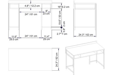 Fagersanna Skrivbord 120 cm med Förvaring Hyllor - Svart - Möbler - Bord & matgrupp - Kontorsbord - Skrivbord