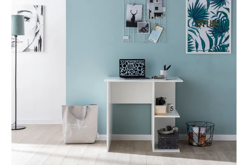 Farleys Skrivbord 82 cm med Förvaring Hyllor - Vit - Möbler - Bord & matgrupp - Kontorsbord - Skrivbord