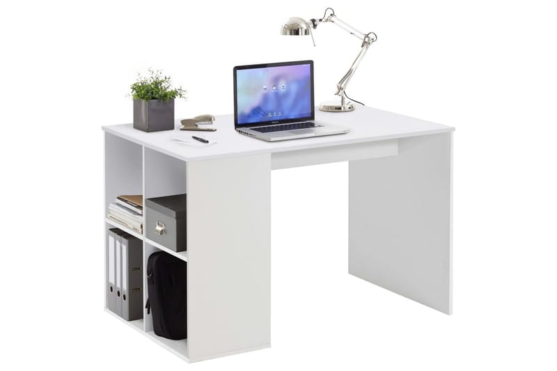 FMD Skrivbord med sidohyllor 117x72,9x73,5 cm vit - Vit - Skrivbord - Datorbord