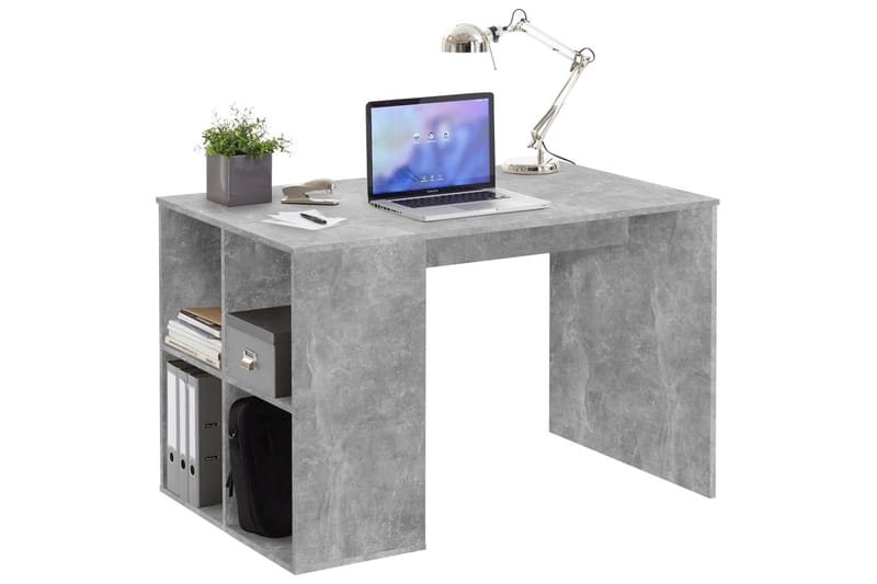 FMD Skrivbord med sidohyllor 117x73x75 cm betong - Grå - Skrivbord - Datorbord