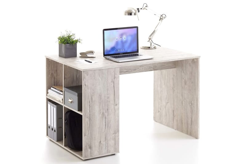 FMD Skrivbord med sidohyllor 117x73x75 cm sandek - Brun - Skrivbord - Datorbord