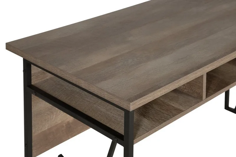 Forresa Skrivbord 120 cm med Förvaring Hylla - Mörkbrun/Svart - Möbler - Bord & matgrupp - Kontorsbord - Skrivbord
