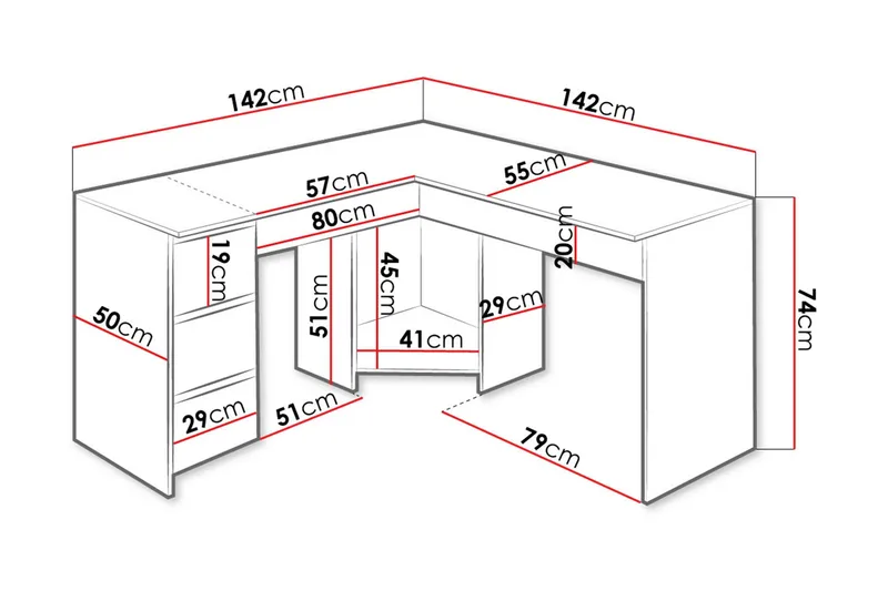 Fotyn Skrivbord 142 cm - Vit - Möbler - Bord & matgrupp - Kontorsbord - Skrivbord