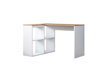 Freal Skrivbord 4 Hyllor 120 cm - Natur/Vit - Möbler - Bord & matgrupp - Kontorsbord - Skrivbord
