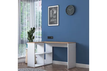 Freal Skrivbord 4 Hyllor 120 cm - Natur/Vit - Möbler - Bord & matgrupp - Kontorsbord - Skrivbord