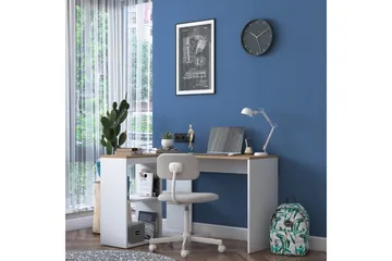 Freal Skrivbord 4 Hyllor 120 cm - Natur/Vit - Möbler - Bord & matgrupp - Kontorsbord - Skrivbord