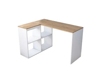 Freal Skrivbord 4 Hyllor 120 cm - Natur/Vit - Möbler - Bord & matgrupp - Kontorsbord - Skrivbord