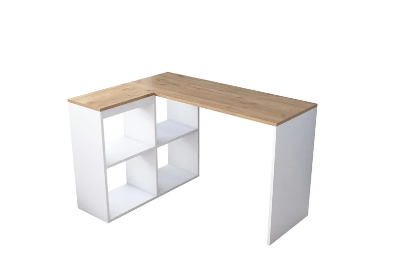 Freal Skrivbord 4 Hyllor 120 cm - Natur/Vit - Möbler - Bord & matgrupp - Kontorsbord - Skrivbord