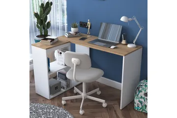 Freal Skrivbord 4 Hyllor 120 cm - Natur/Vit - Möbler - Bord & matgrupp - Kontorsbord - Skrivbord