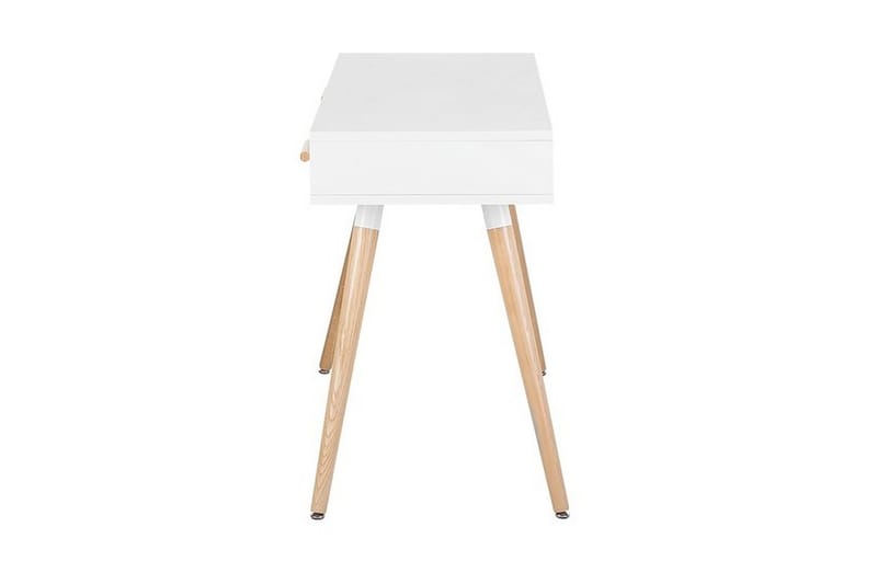 Frisange Skrivbord 120 cm med Förvaring 2 Lådor + Hylla - Vit/Mörkgrå/Brun - Möbler - Bord & matgrupp - Kontorsbord - Skrivbord