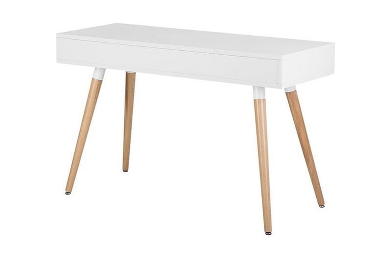 Frisange Skrivbord 120 cm med Förvaring 2 Lådor + Hylla - Vit/Mörkgrå/Brun - Möbler - Bord & matgrupp - Kontorsbord - Skrivbord