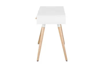 Frisange Skrivbord 120 cm med Förvaring 2 Lådor + Hylla - Vit/Mörkgrå/Brun - Möbler - Bord & matgrupp - Kontorsbord - Skrivbord