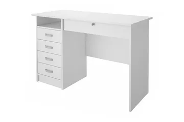 Function Skrivbord 109 cm med Förvaring Lådor + Hylla - Vit - Möbler - Bord & matgrupp - Kontorsbord - Skrivbord