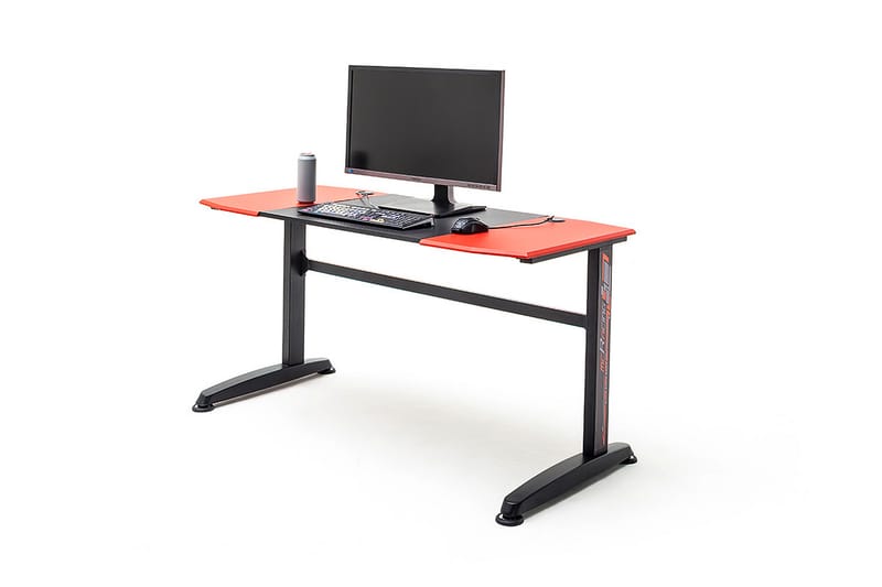 Gaming Skrivbord Fother 140 cm - Röd/Svart/Metall - Skrivbord - Datorbord