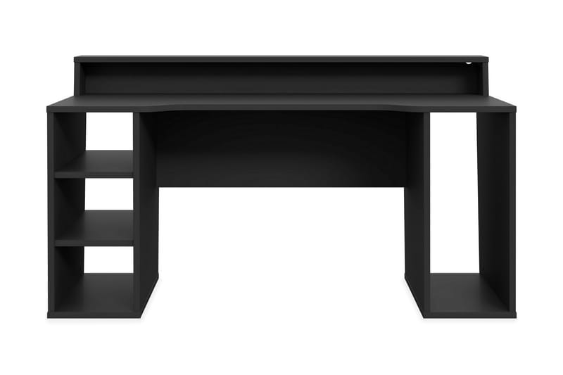 Gaming Skrivbord Kilcott 160 cm med Förvaring 2 Hyllor - Svart - Skrivbord - Datorbord