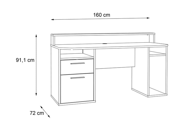 Gaming Skrivbord Kilcott 160 cm - Svart - Möbler - Bord & matgrupp - Kontorsbord - Skrivbord