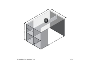 Gent Skrivbord 117 cm med Förvaring Hyllor - Vit - Möbler - Bord & matgrupp - Kontorsbord - Skrivbord