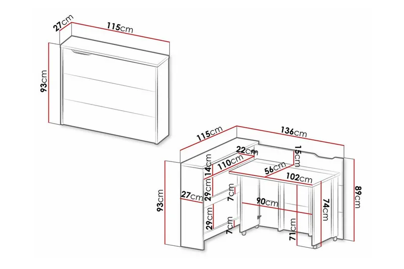 Grianan Skrivbord 136 cm Brown - Möbler - Bord & matgrupp - Kontorsbord - Skrivbord - Hörnskrivbord