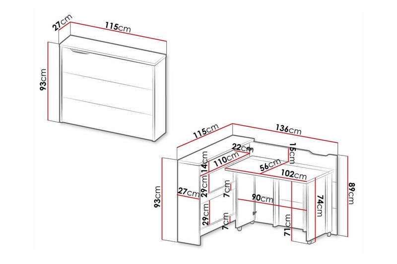 Grianan Skrivbord 136 cm White - Möbler - Bord & matgrupp - Kontorsbord - Skrivbord - Hörnskrivbord