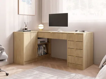 Gudelia Skrivbord 158 cm - brun - Möbler - Bord & matgrupp - Kontorsbord - Skrivbord - Hörnskrivbord