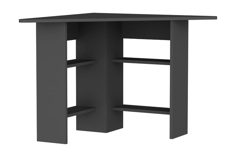 Hörnskrivbord Cornera 80 cm med Förvaring Hyllor - Antracit - Hörnskrivbord