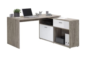 Hörnskrivbord Cambara Sandek/Vit - Beige|Vit - Möbler - Bord & matgrupp - Kontorsbord - Skrivbord - Hörnskrivbord