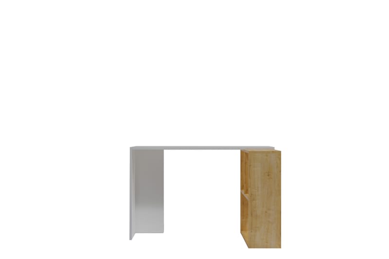 Hörnskrivbord Canstein 120 cm med Förvaring Hyllor - Natur/Vit - Hörnskrivbord