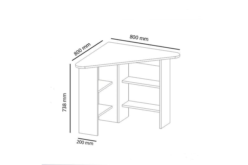 Hörnskrivbord Cornera 80 cm med Förvaring Hyllor - Antracit - Möbler - Bord & matgrupp - Kontorsbord - Skrivbord - Hörnskrivbord