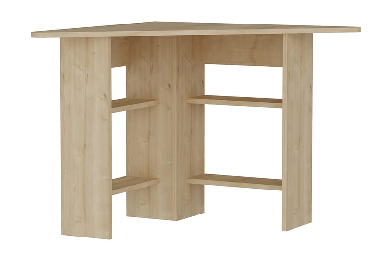Hörnskrivbord Cornera 80 cm med Förvaring Hyllor - Natur - Hörnskrivbord