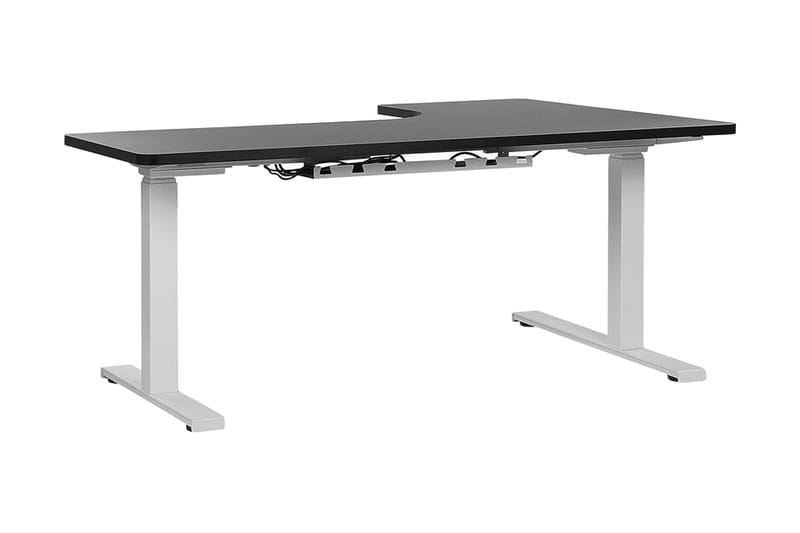 Hörnskrivbord Hengrove 160 cm Vänster Elektriskt Justerbart - Svart - Hörnskrivbord