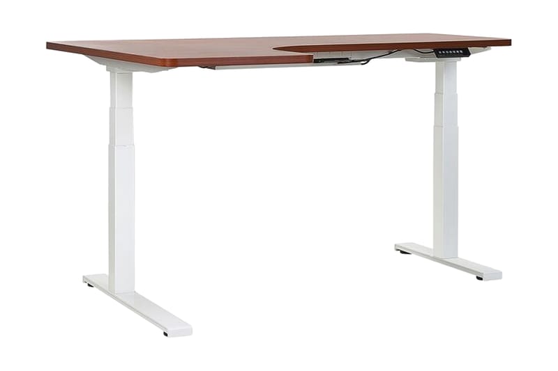 Hörnskrivbord Hengrove 160 cm Vänster Elektriskt Justerbart - Trä/natur - Hörnskrivbord