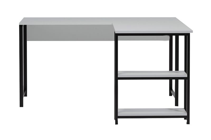 Hörnskrivbord Kocaeli 140 cm med Förvaring Hyllor - Vit/Svart - Möbler - Bord & matgrupp - Kontorsbord - Skrivbord - Hörnskrivbord